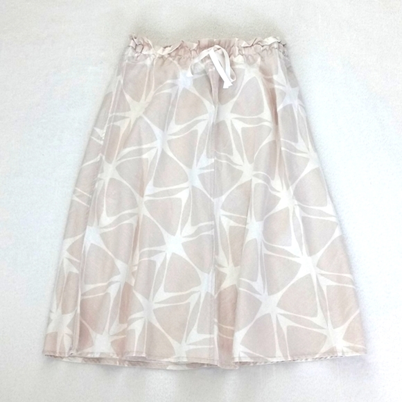 Gorgeous Sandstone / Beige Linen Blend Skirt Abstract 60s Design 8 - Picture 5 of 12